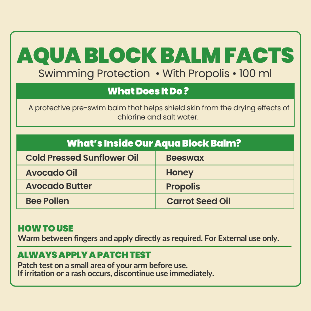 100% Natural Pre Swim Aqua block Balm 100ml