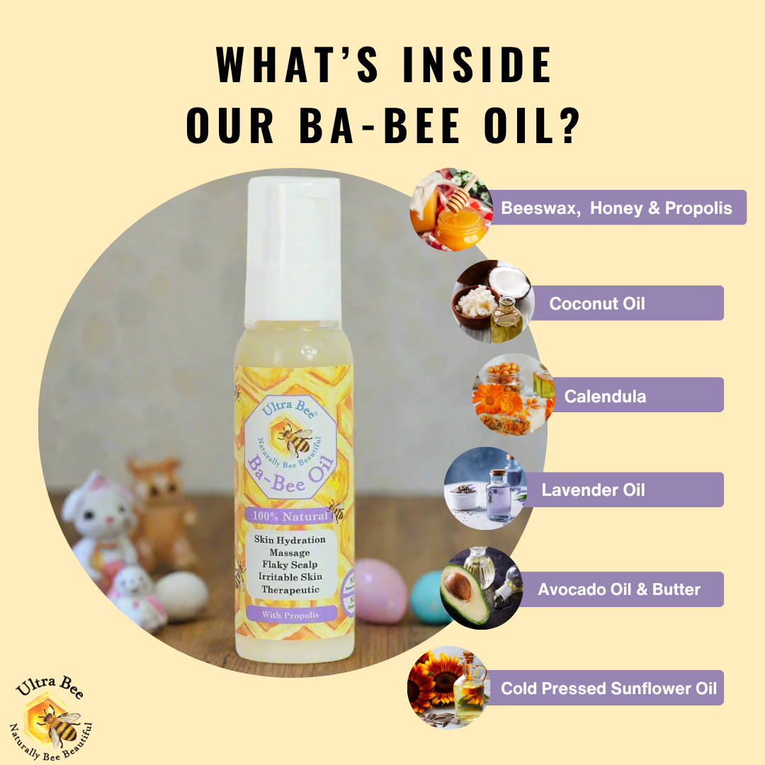 100% Natural Gentle BaBee Oil Honey Coconut, Calendula & Lavender 100ml