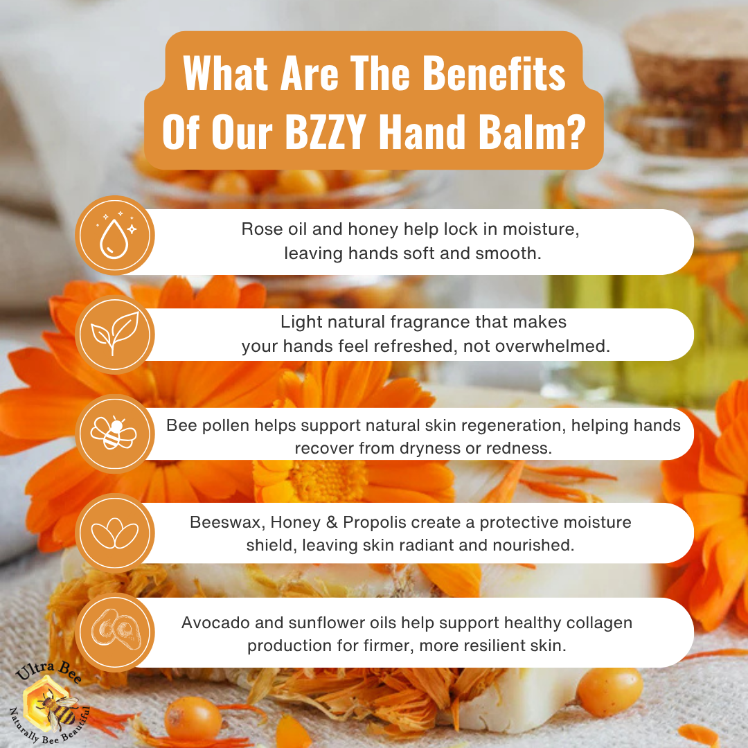 100% Natural Bzzy Hand Balm Honey & Rose 100ml