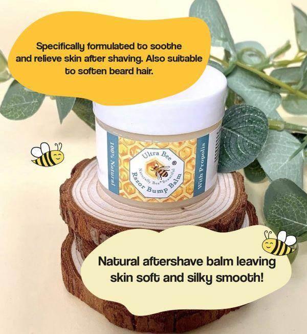 100% Natural After shave Bump Balm 50ml - Ultra Bee Health UK