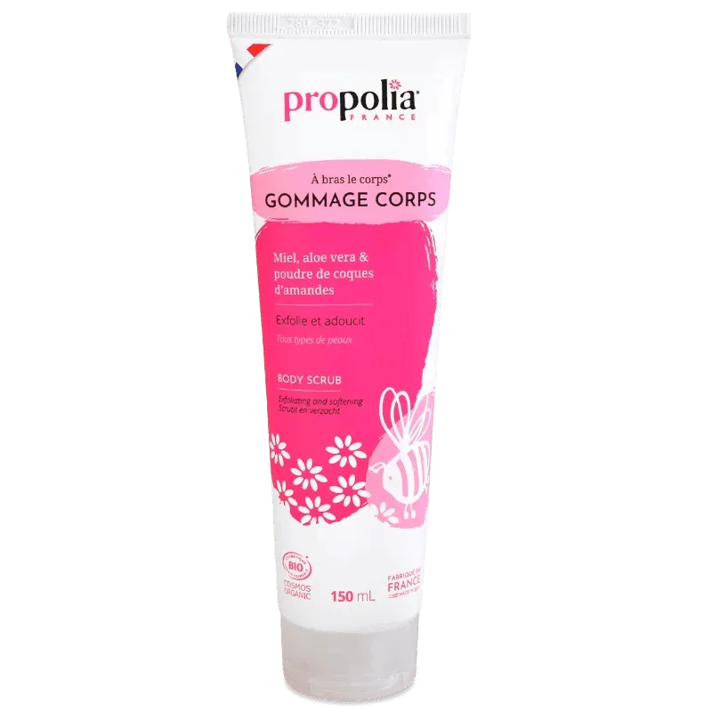 Organic Body Scrub - Exfoliating with Almond and Rice Shells 150ml - Ultra Bee Health UK