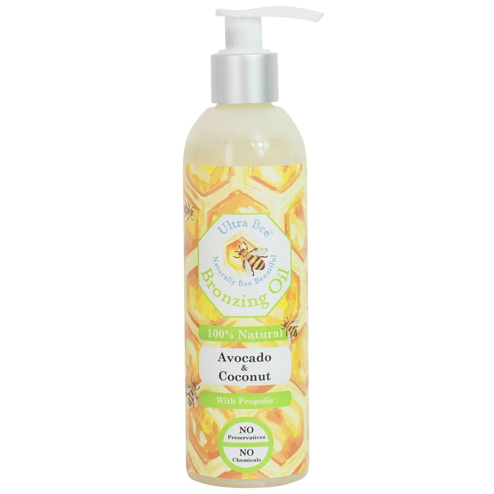 100% Natural BRONZING Tanning Oil - Avocado & Virgin Coconut oil 250ml - Ultra Bee Health UK