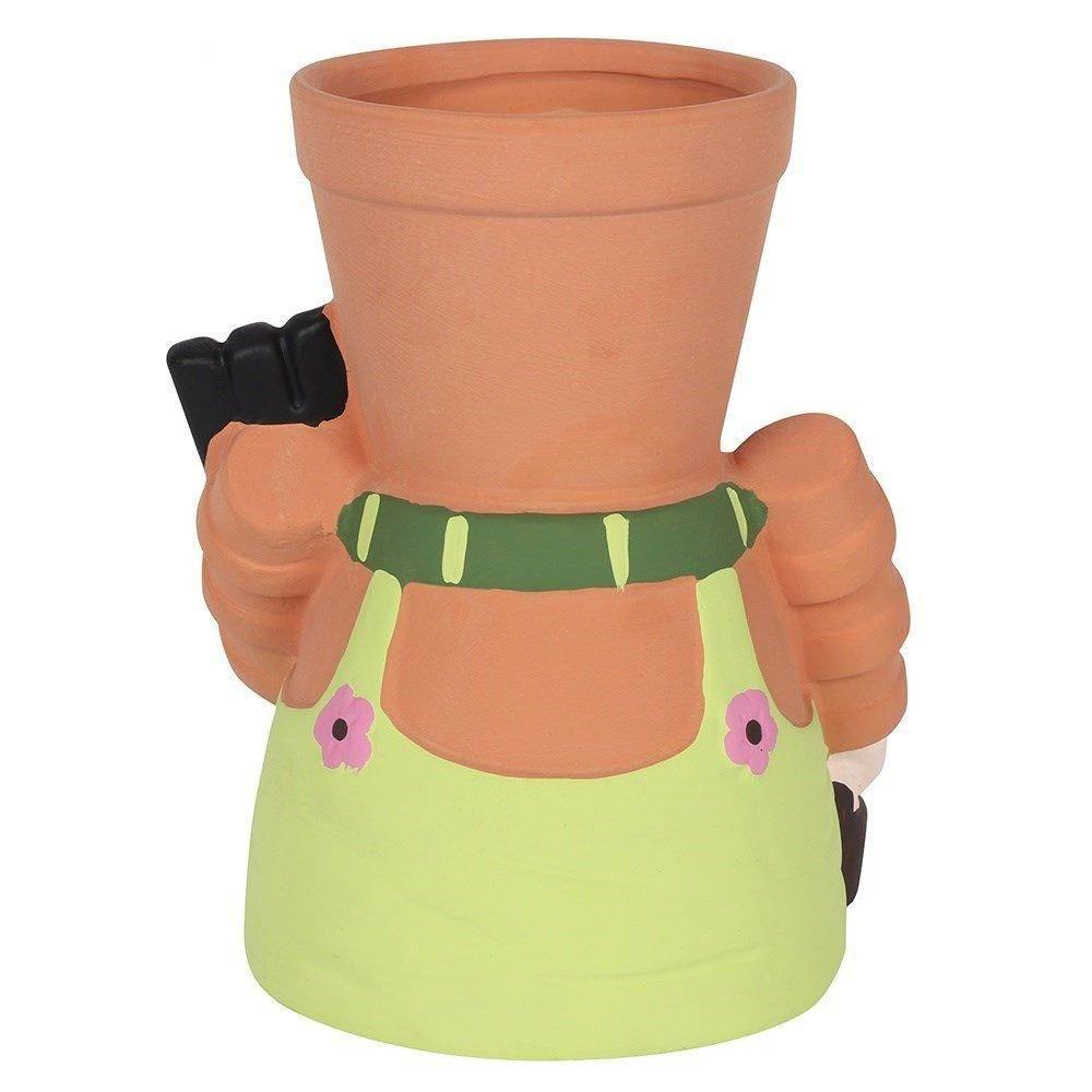 Extra Large Terracotta Pot Man Planter with Scarf - Ultra Bee Health UK