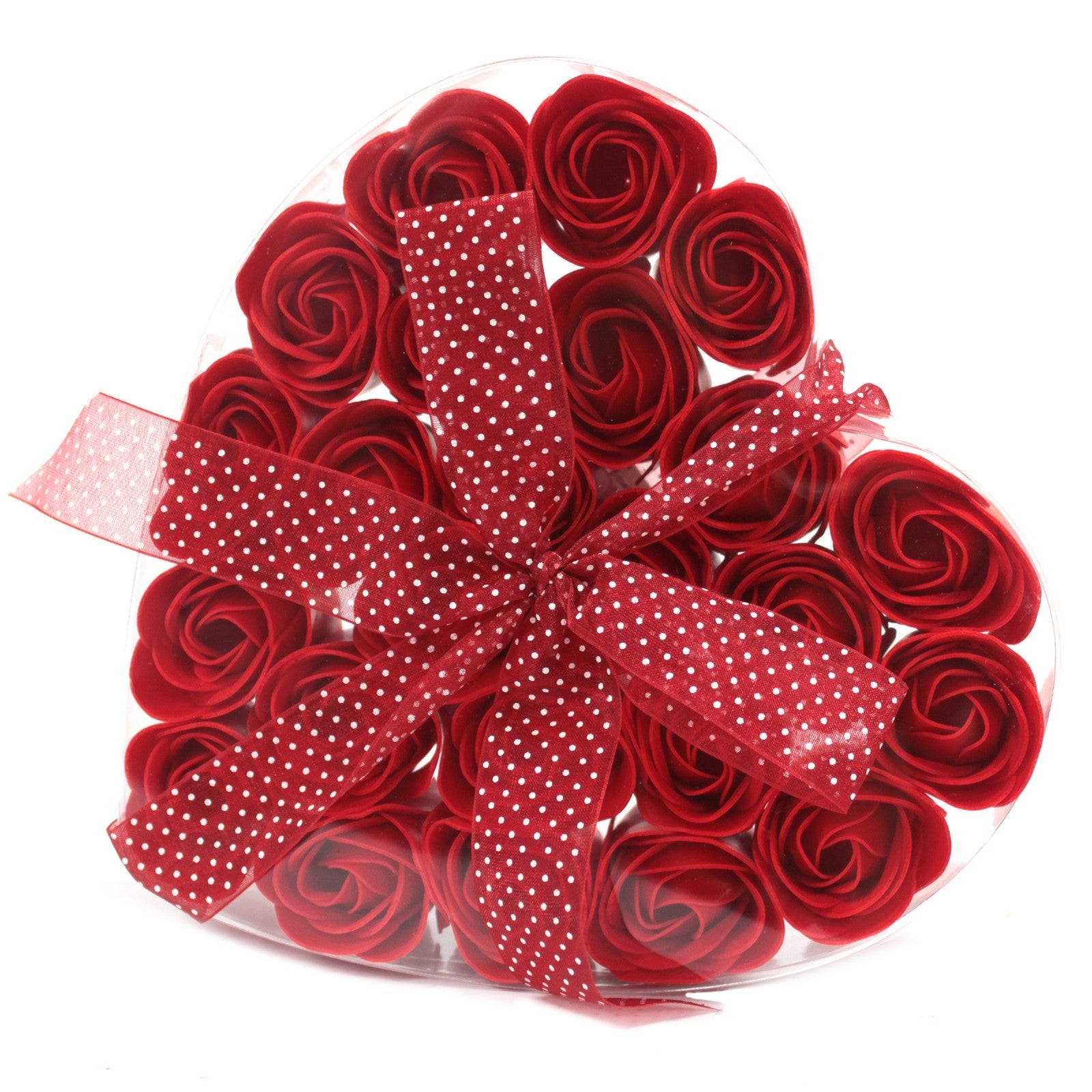 Soap Flower Heart Box - 24 Red Roses - Ultrabee