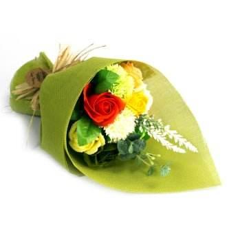 Standing Soap Flower Bouquet - Green Yellow - Ultra Bee Health UK