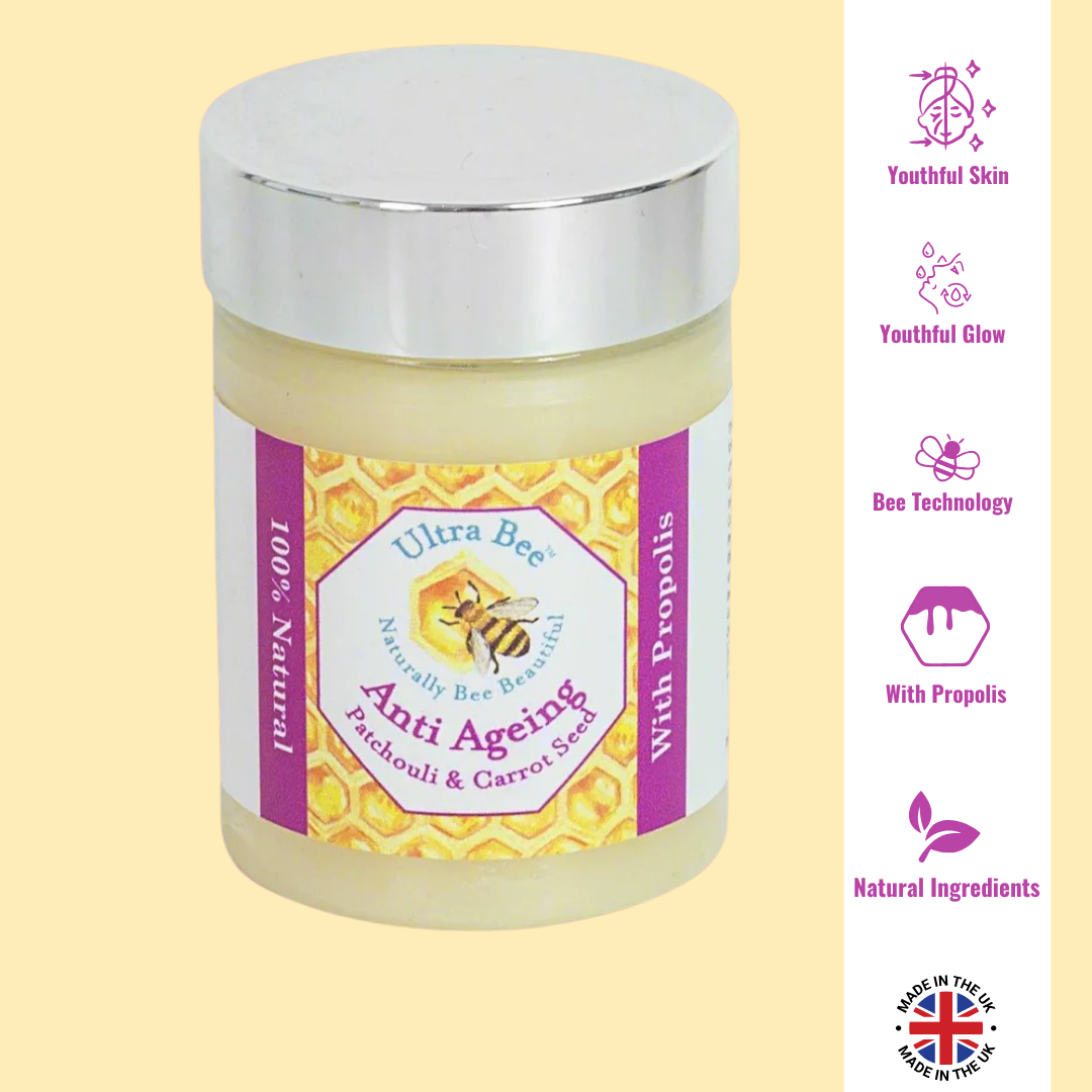 100% Natural Anti Ageing Moisturiser Honey, Patchouli, Carrot Seed 100ml (Morning)