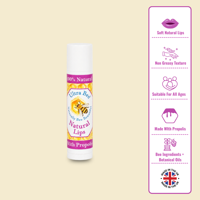 Baume à Lèvres 100% Naturel Miel, Propolis 4.3g