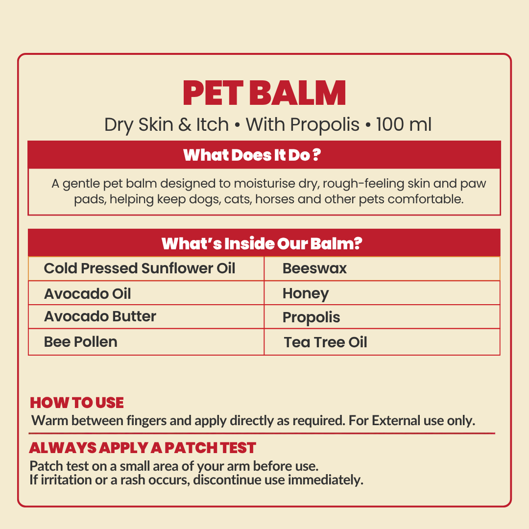 100% Natural Pet Dry Skin & Itch Balm (Non Toxic) 100ml