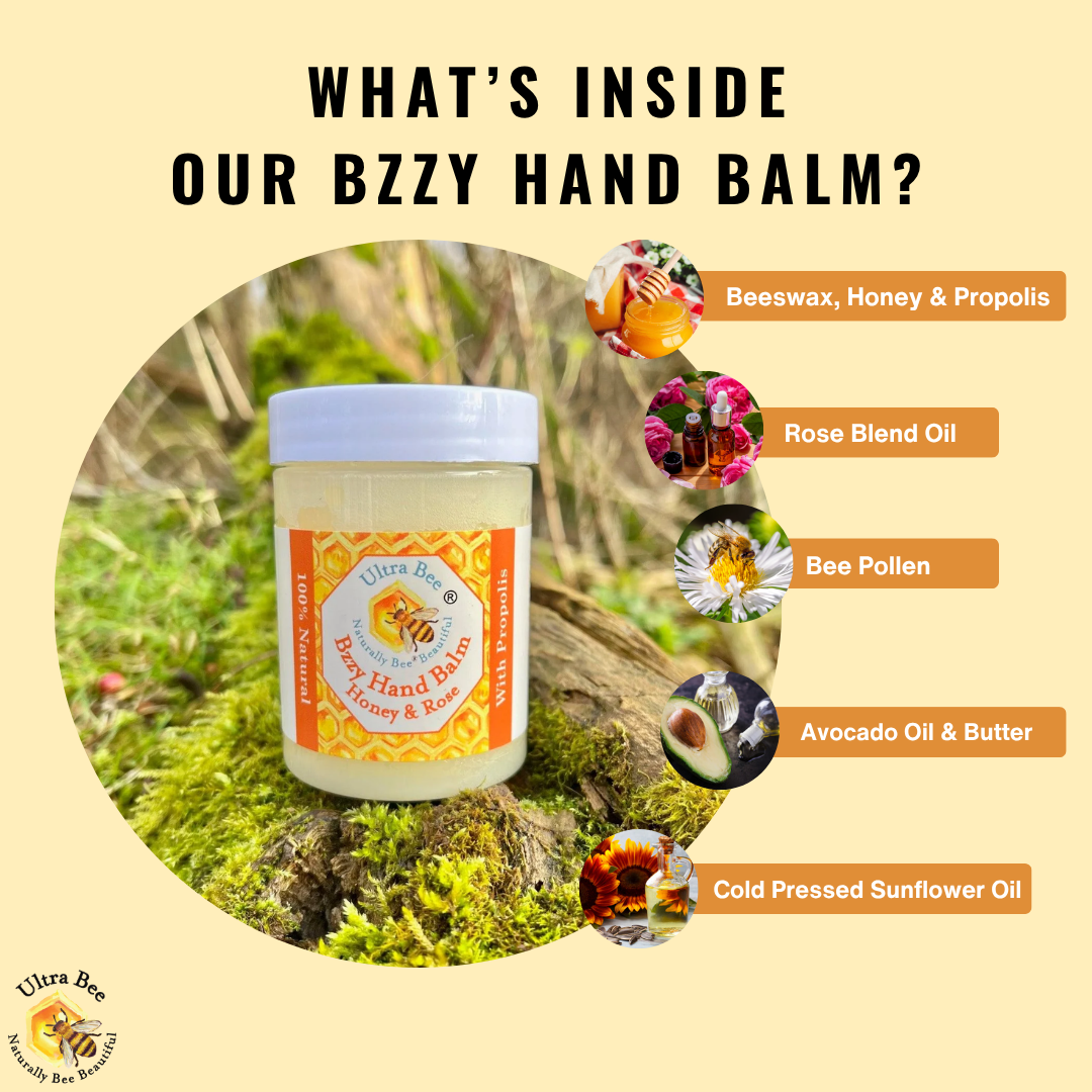 100% Natural Bzzy Hand Balm Honey & Rose 100ml