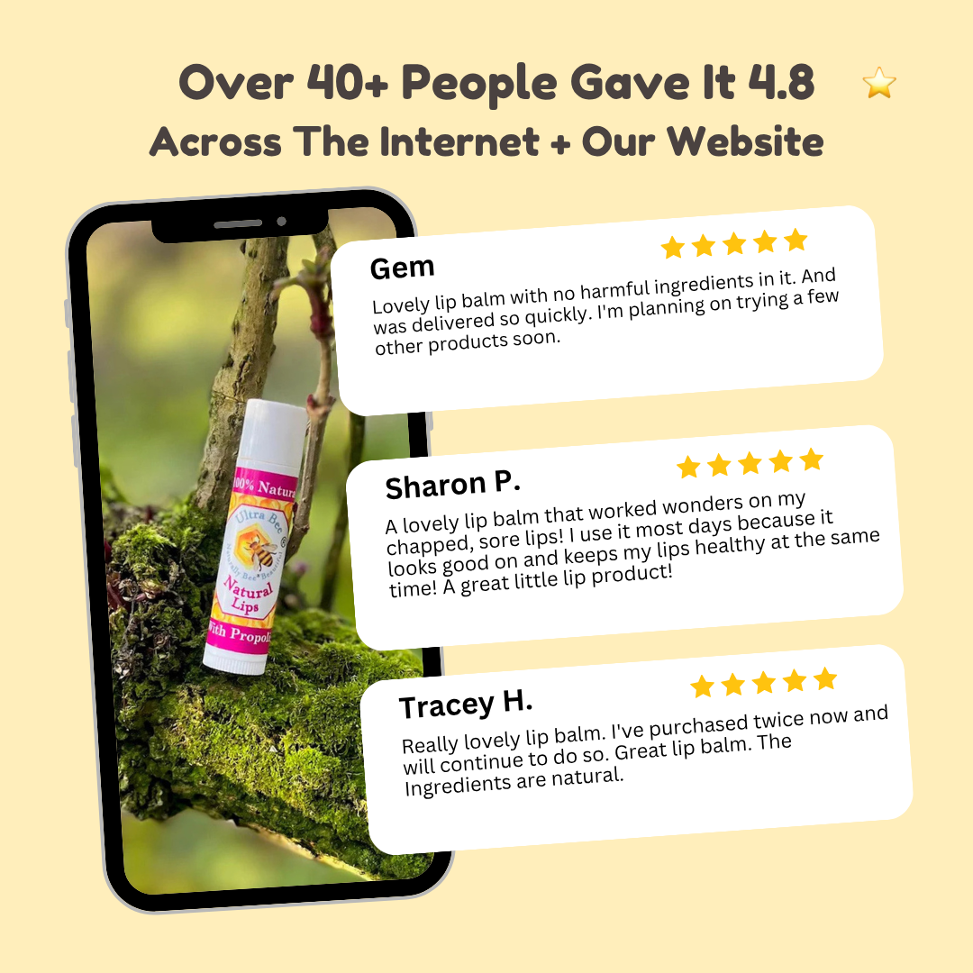 100% Natural Lip Balm Honey, Propolis 4.3g