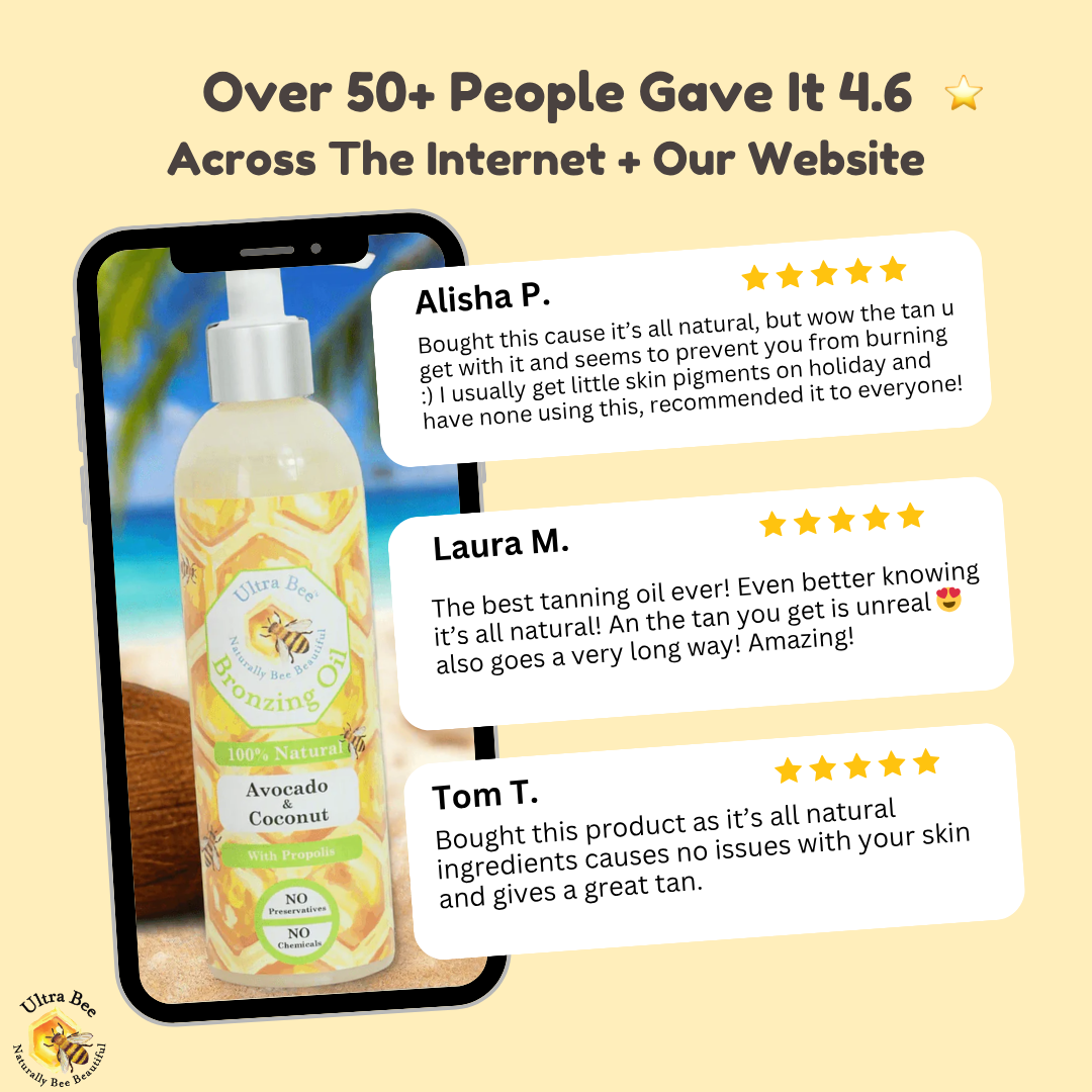 100% Natural  BRONZING Tanning Oil - Avocado & Virgin Coconut oil 250ml