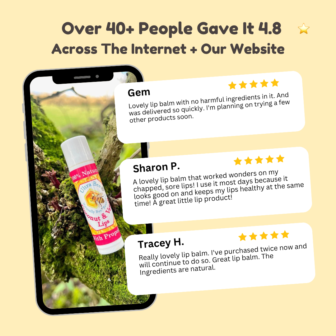 100% Natural Lip Balm Coconut & Vanilla 4.3g