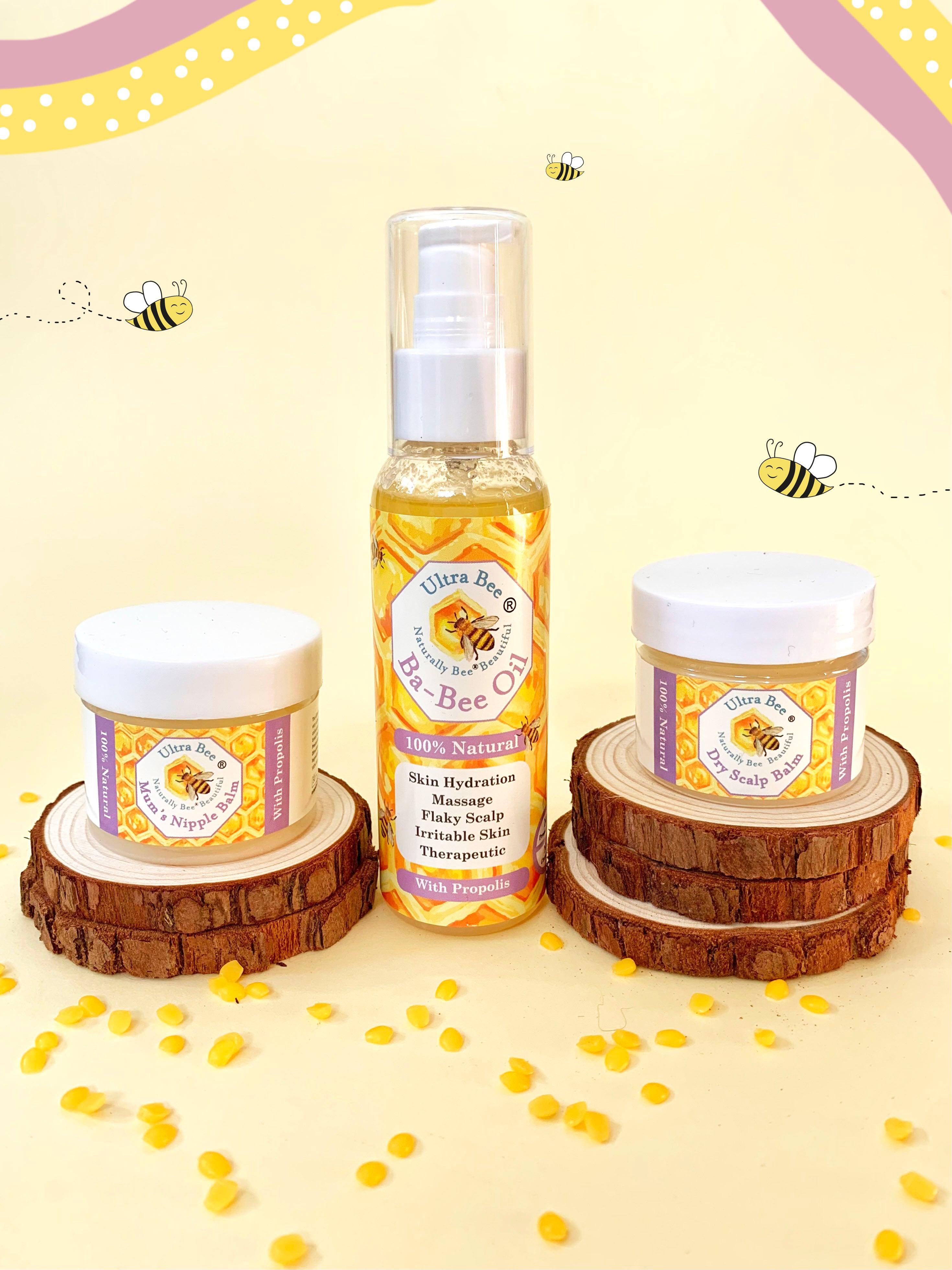 100% Natural  Gentle BaBee Oil Honey Coconut, Calendula & Lavender 100ml - Ultra Bee Health UK 