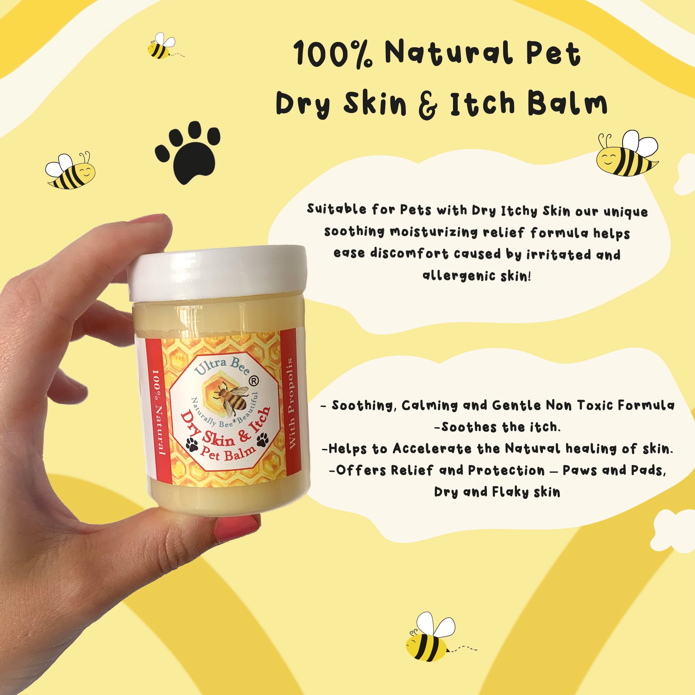100% Natural Pet Dry Skin & Itch Balm 100ml