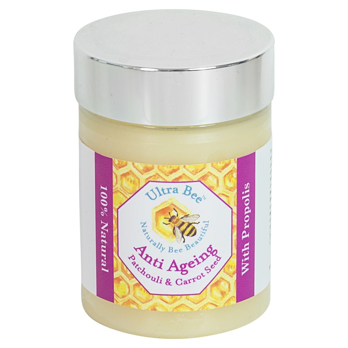 100% Natural Anti Ageing Moisturiser Honey, Patchouli, Carrot Seed 100ml - Ultrabee