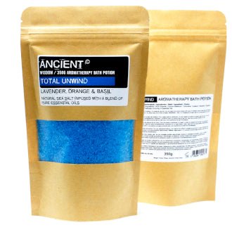 Aroma Bath Salts Total Unwind 350g Lavender Orange and Basil - Ultra Bee Health UK
