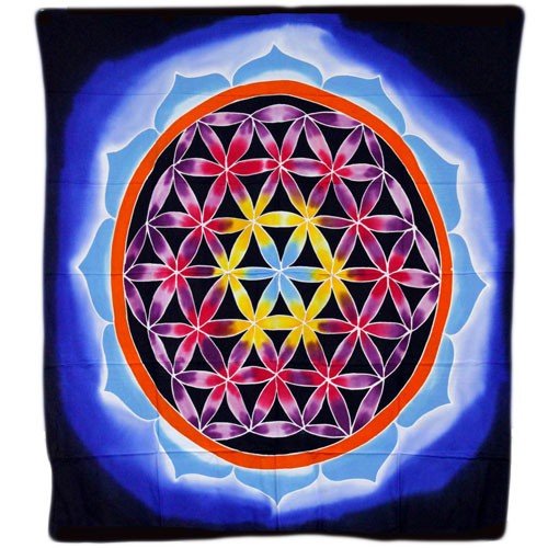 Cotton Flower of Life and Love Wall Art / Table Throw - Ultrabee