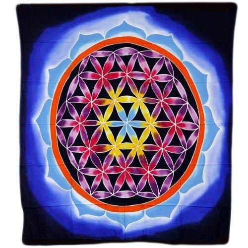 Cotton Flower of Life and Love Wall Art / Table Throw