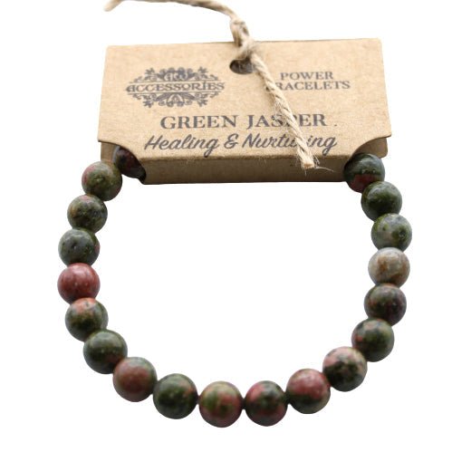 Gemstone Power Bracelet - Green Jasper - Ultrabee