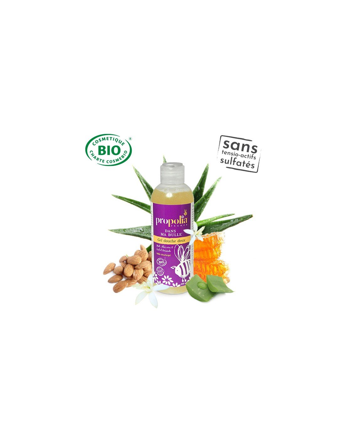 Organic Gentle Shower Gel Honey Almond Milk - Ultrabee