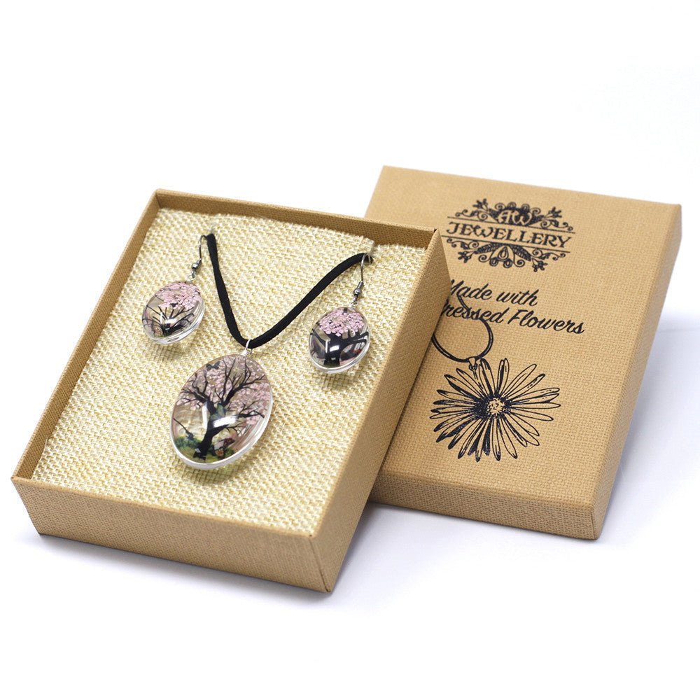 Pressed Real Flowers Jewelry - Pink - Ultrabee
