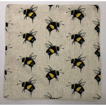 Printed Mini Bees on Faux Linen Cushion 45CM - Ultrabee