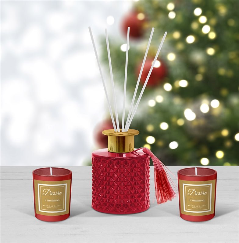 Red Cinnamon Diffuser And Candle Set - Ultrabee