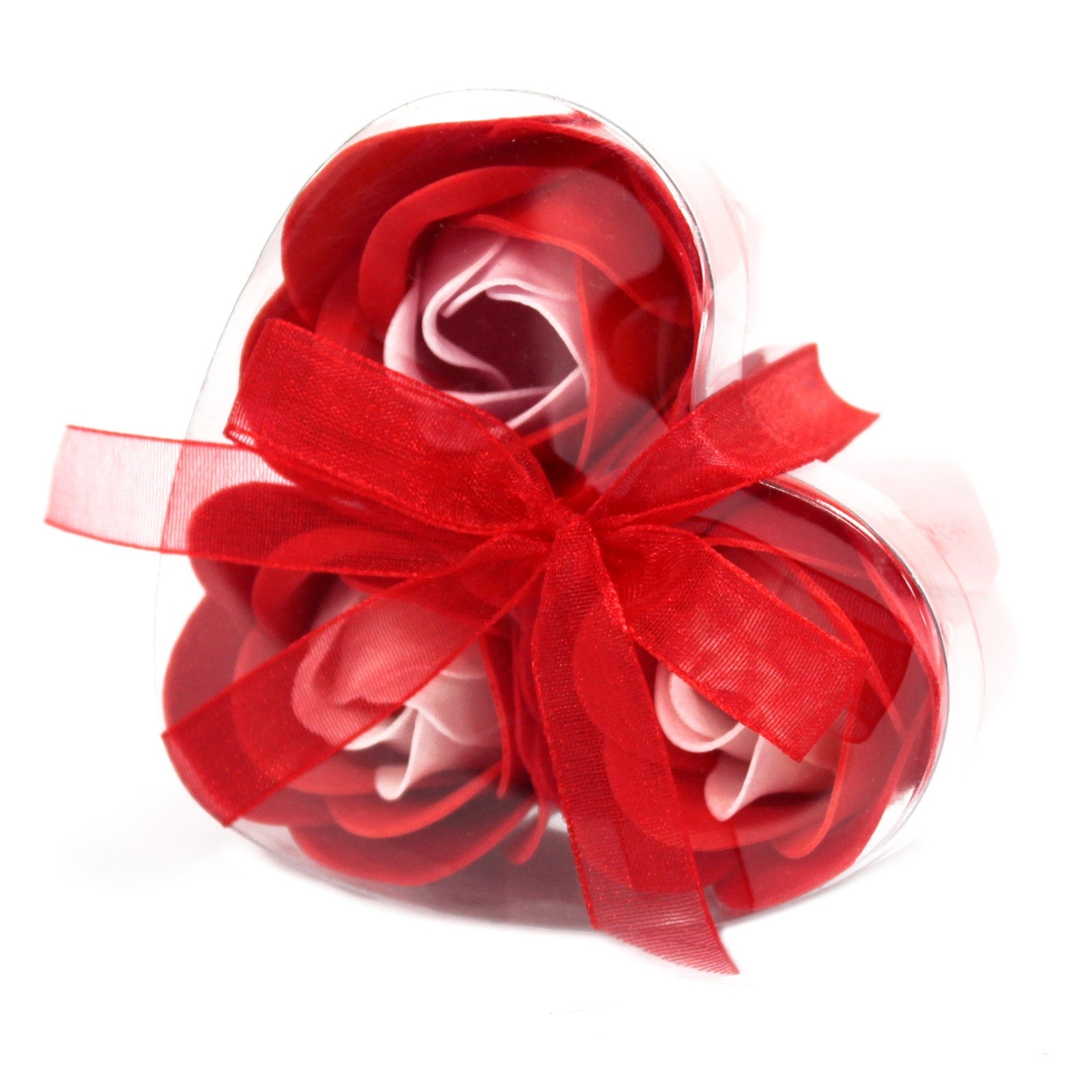 Set of 3 Soap Flower Heart Box - Red Roses - Ultrabee