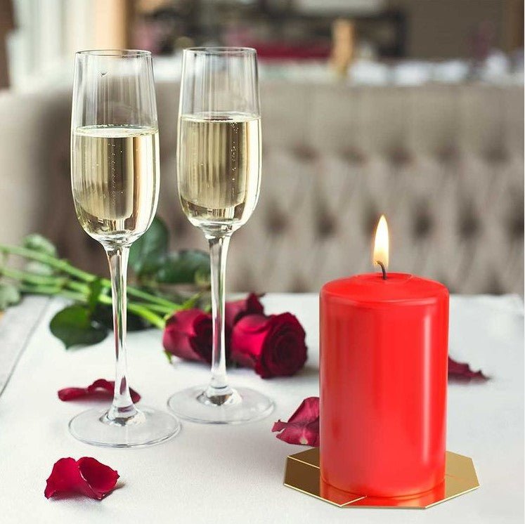 Set of 4 Pillar Candles 40x80mm - Red - Ultrabee