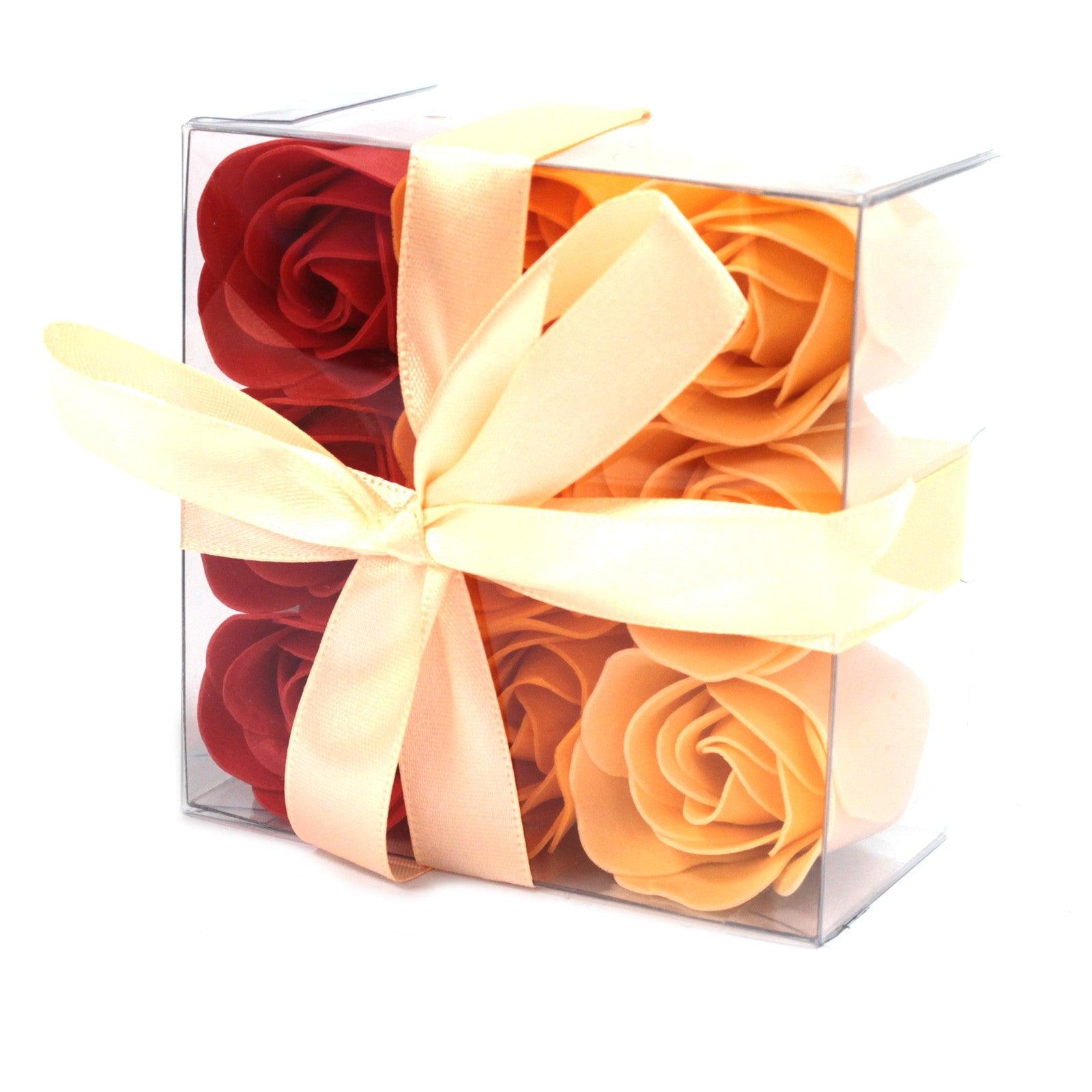 Set of 9 Soap Flowers- Peach Roses - Ultrabee