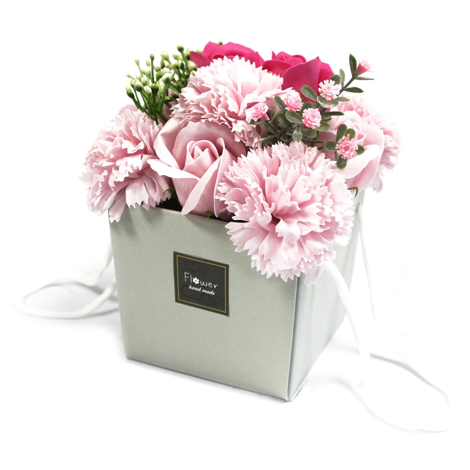Soap Flower Bouquet - Pink Rose and Carnation Gift Bag - Ultrabee