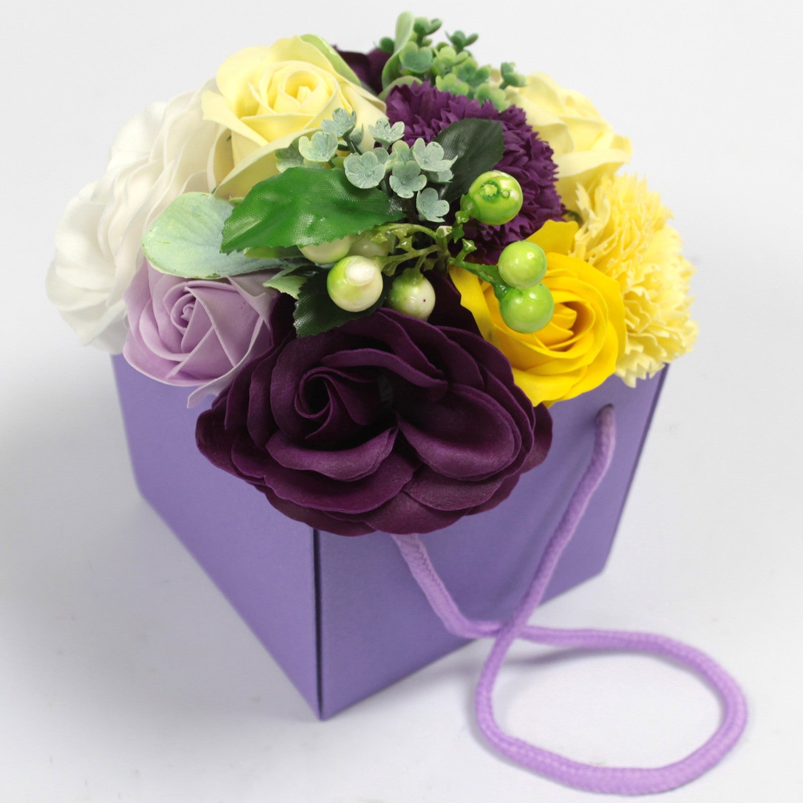 Soap Flower Bouquet - Purple Flower Garden Gift Bag - Ultrabee